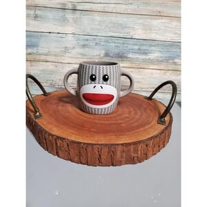 Galerie Sock Monkey Mug Double Handle Dishwasher Microwave Safe Cute Coffee Cup